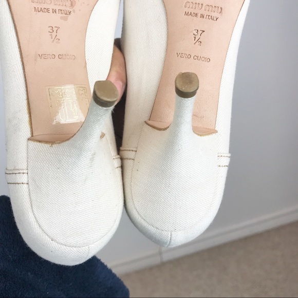 MIU MIU | CANVAS BOWTIE HEELS - Picture 6 of 8